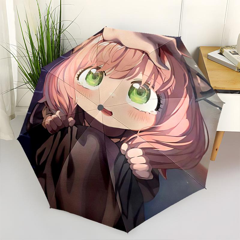 

1pc Cat Ear Hooded Umbrella Automatic Opening/Closing, Foldable Design, Outdoor, Festival Gift for Fans, Travel & Daily Use.C002