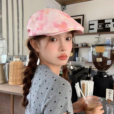 Sheein Hat Industry Smudged Love Forward Hat Women's Casual Versatile Face Showing Little Beret Painter Newsboy Hat