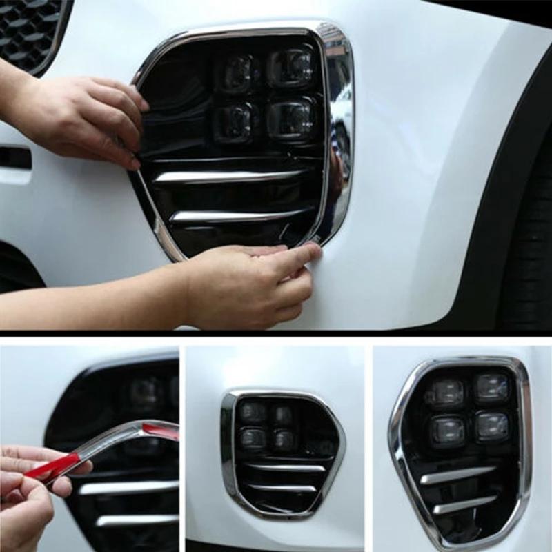 For Kia Sportage 4 QL 2016 2017 2018 ABS Front Foglight Cover Trims Rear Fog Light Lamp Frame Sticker Car Styling Accessories