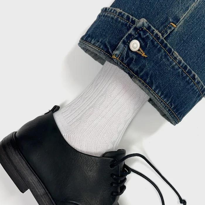 [Mono Color 4-Pack] work#basic cable / Basic Cable Fashion Socks