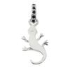 [Shinjuku Gin no Kura] Lizard Black Zirconia Pendant Necklace Charm (Chain Not Included) Silver 925 Reptile Newt Gecko