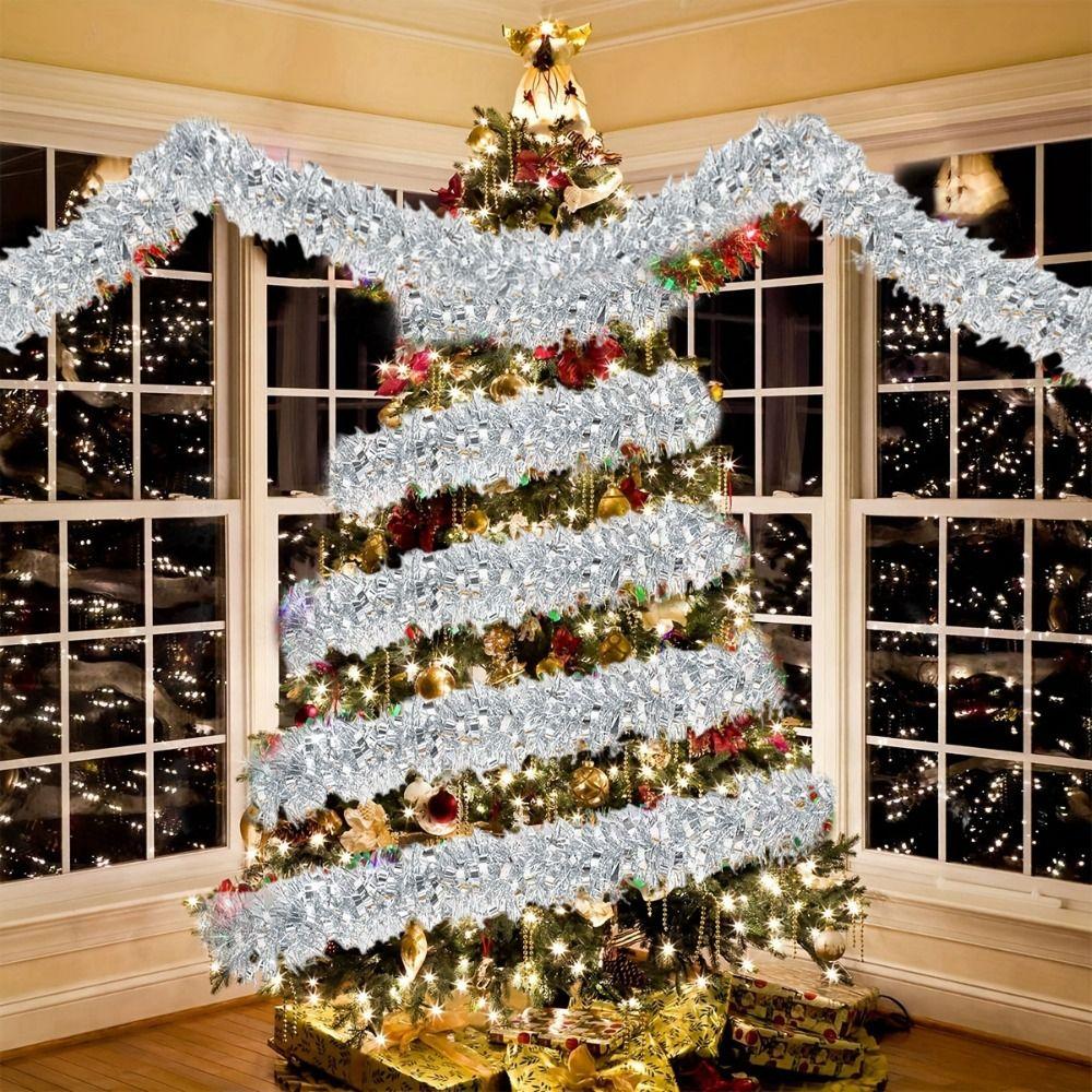Colorful Strips Christmas Decorations Strip Tinsel Tassel Garland Ornaments  for Staircase Decor