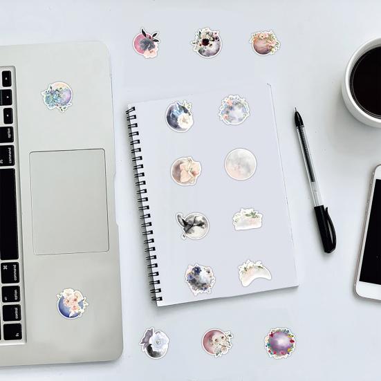 

Самоклеящиеся наклейки Yousheng, 50 шт., насыщенные цвета, съемные водонепроницаемые наклейки на цветочную тематику, наклейки на бутылки с водой для компьютера, скрапбукинга