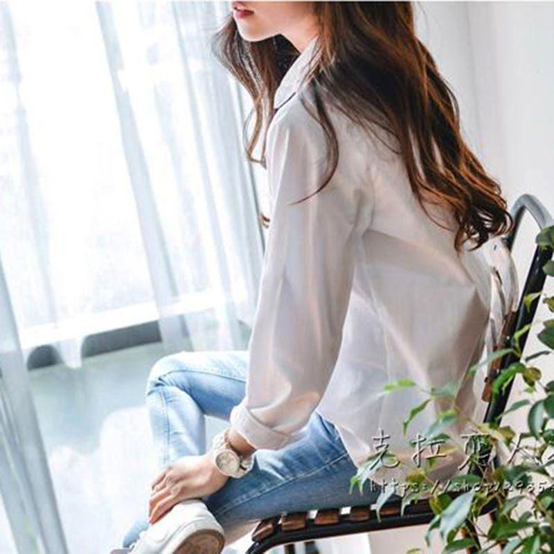 Retro Shirt Dames Lange Mouwen Lente en Herfst Casual Los Veelzijdig Shirt Top