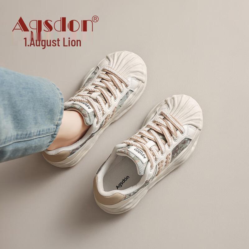 Agsdon Women s Shell Toe Platform Sneakers 38