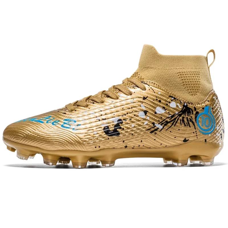 Men Soccer Shoes Anti-slip High-top Long Studs Outdoor Sports Shoes Men Grass Wear-resistant Training Ultra-light Men Shoes