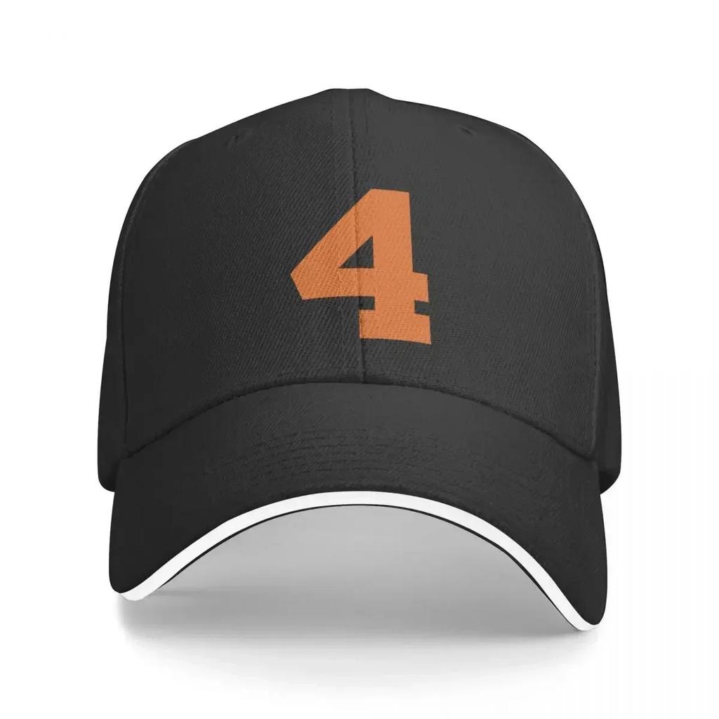 Number 4 Orange six Sports number 4 Baseball Cap Hood winter hats for Unisex For WoUnisex Unisexs