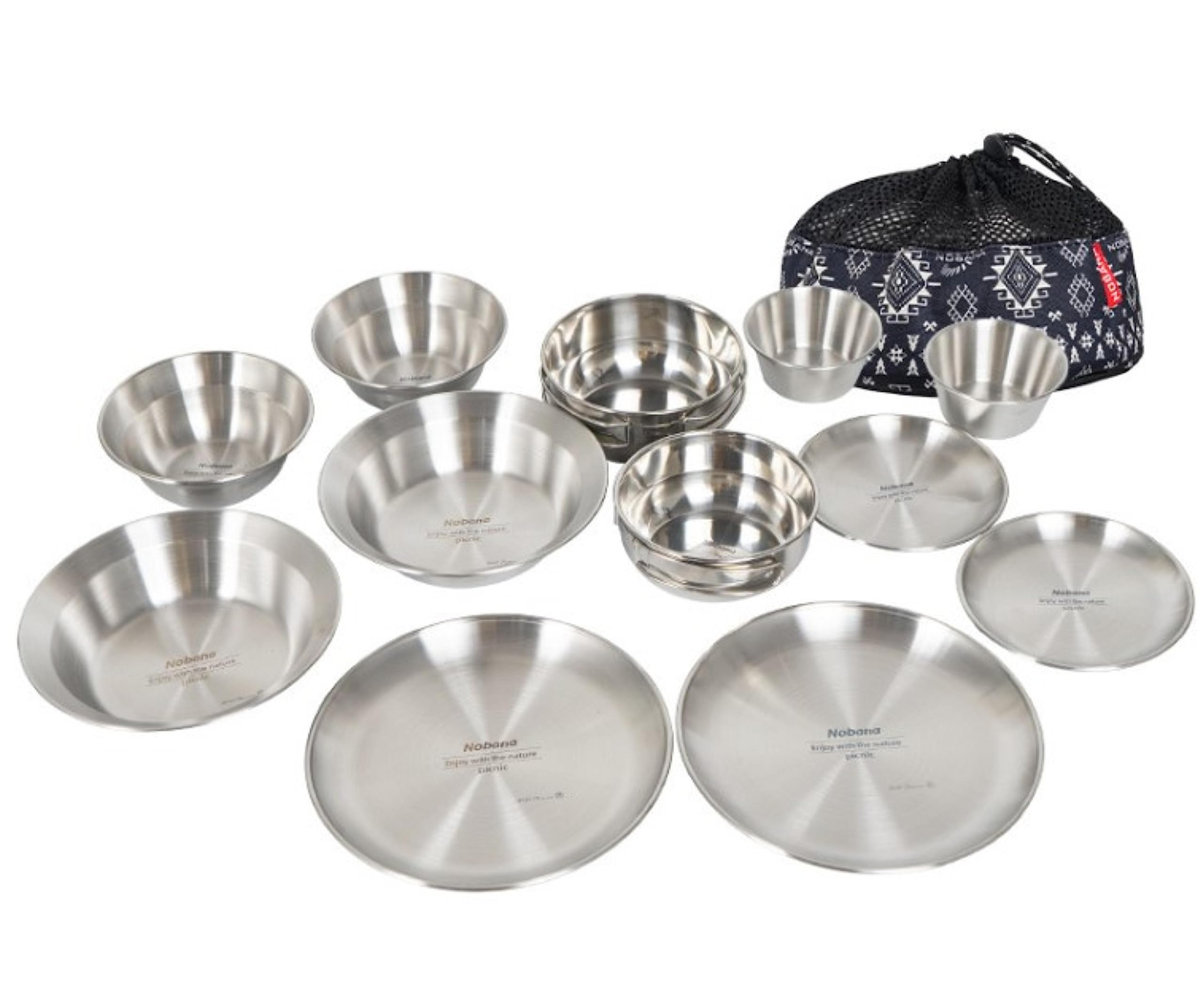 

MONTOMAY Уведомление о санитарном законодательстве для кемпингового оборудования Набор кемпинговой посуды Кемпинговое оборудование Тарелки из нержавеющей стали Набор для приготовления пищи на открытом воздухе Барбекю