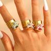 Fashion Enamel Colored Pony Pendant Ring Creative Exquisite Horse Opening Women Pendant Rings Jewelry Accessories Gifts