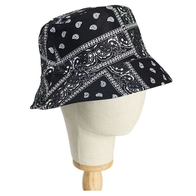 Retro květinový rybářský klobouk, pouliční móda, skládací umyvadlový klobouk, oboustranný personalizovaný sluneční klobouk, venkovní klobouk