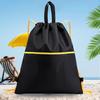 Gym Backpack Waterproof Drawstring Storage Bag with Shoulder Strings Large Capacity Sports Backpack for Travel Hiking Camping