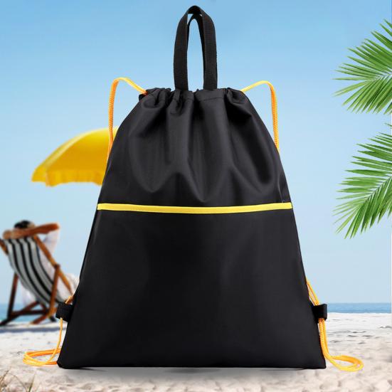 Gym Backpack Waterproof Drawstring Storage Bag with Shoulder Strings Large Capacity Sports Backpack for Travel Hiking Camping