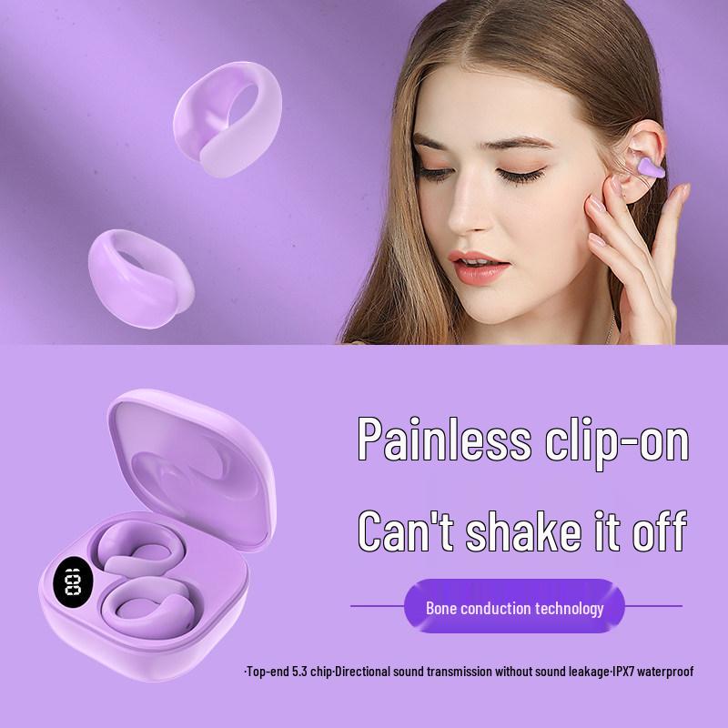 2025 Kabellose Knochenschall-Ohrclip-Kopfhörer: Lange Akkulaufzeit, In-Ear, Unisex-Ohrbügeldesign