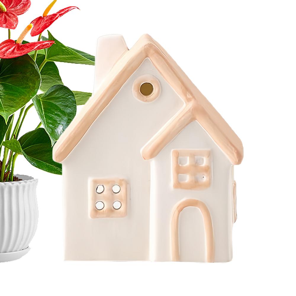 Tealight Holder Hollowed House Tealight Candle Holder Romantic European Statue Ceramic Design For Home Bathroom Farmhouse