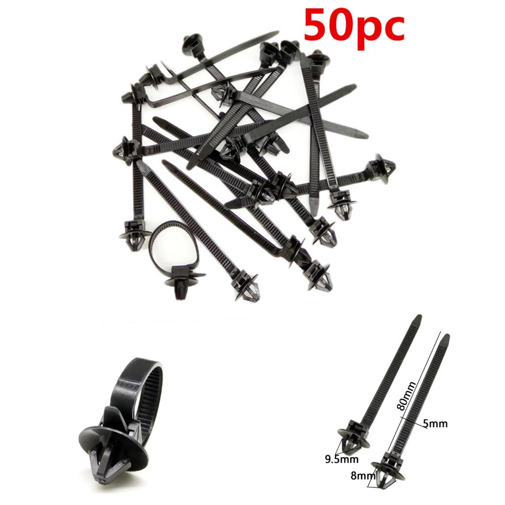 50x High Quality Nylon Tie Wrap Cable Fixed Clip Car Cable Fastening Zip Strap