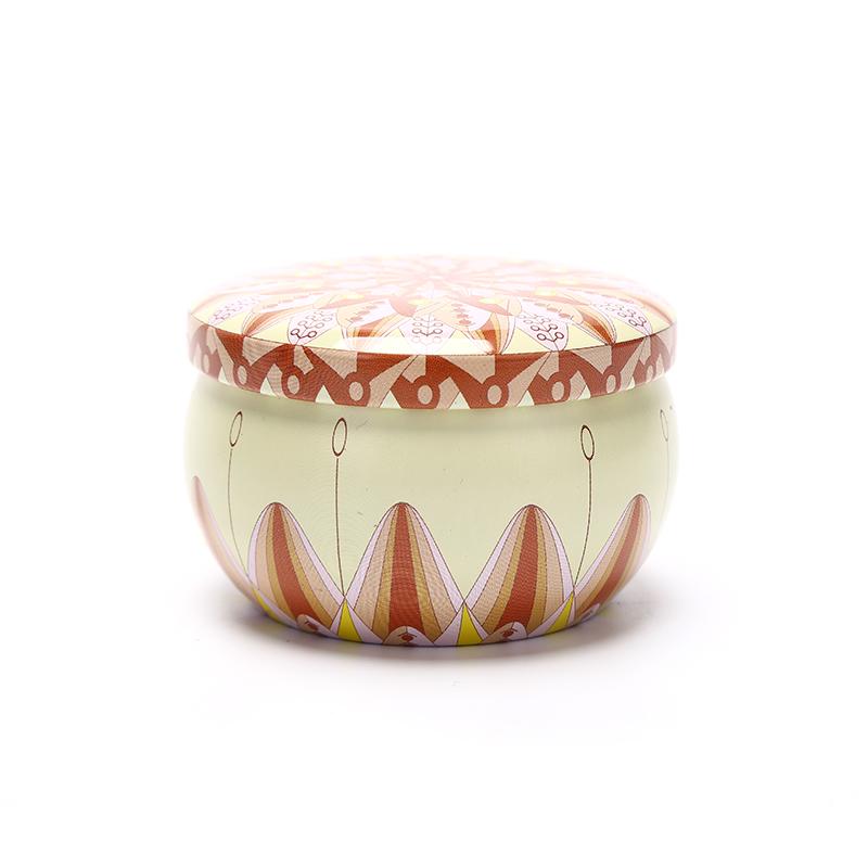 1Pcs Tinplate Candy Box Cookie Case Home Decor Festive Drum-Shaped Supplies