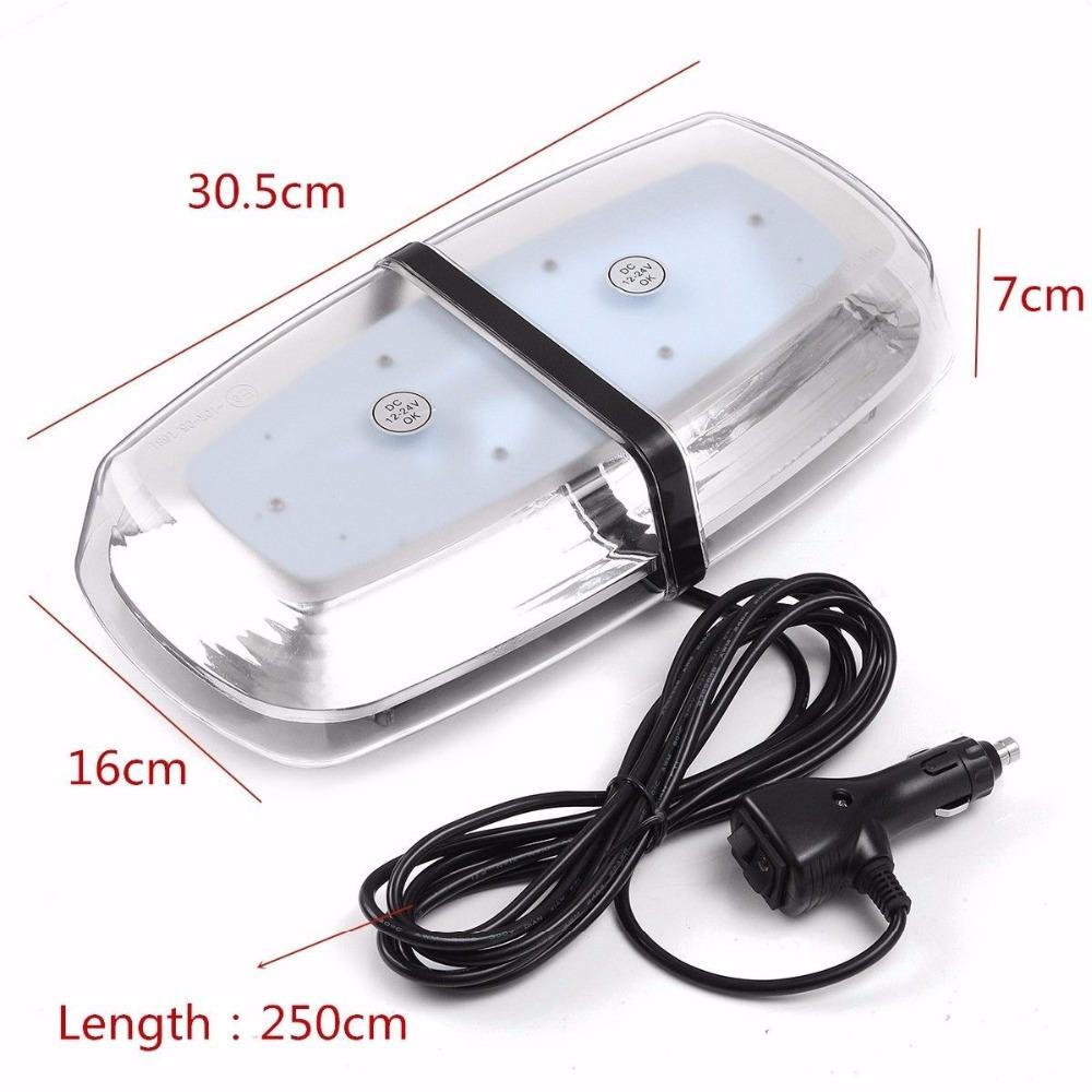 72 LED 5730SMD Lumină stroboscopică intermitentă pentru acoperișul mașinii DC 12V LED Lampă de avertizare pentru pompieri de poliție Chihlimbar