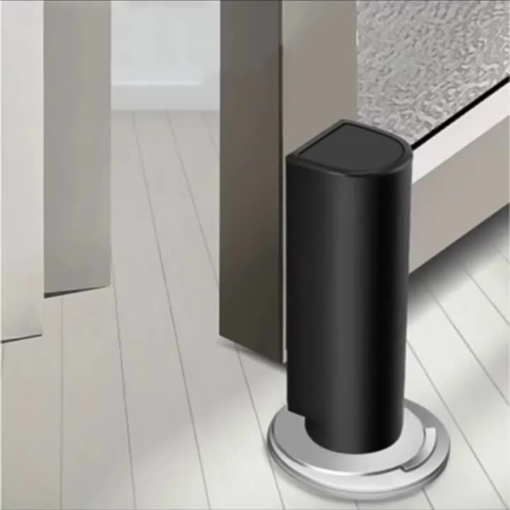 Stainless Steel Magnetic Door Stopper, Gray Black Nail Free Door Base, Door Hardware Door Close Prevention Door Stop Door Closer