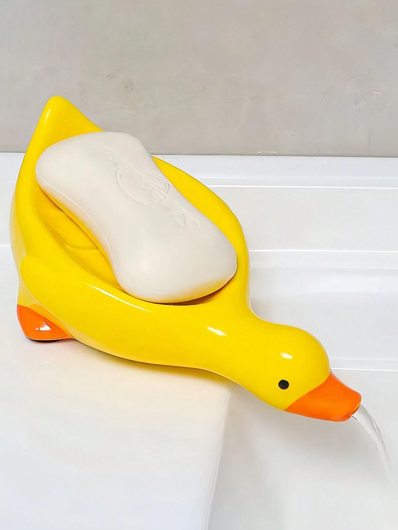 

1pc Yellow Duck Shaped Soap Rack,Plastic Material, Suitable For Kitchen Bathroom Countertop Receiving Box, Non-Slip Drain Soap one-size жёлтый