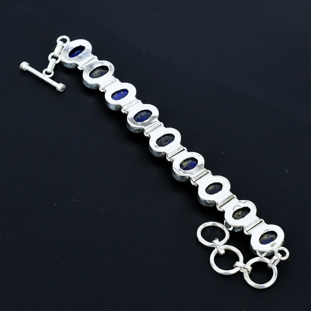 Brățară Labradorit Albastru Natural Brățară Argint Sterling 925 Brățară cu Lanț Ajustabil Brățară Boho Handmade Bijuterii cu Piatră Prețioasă Cadouri de Logodnă