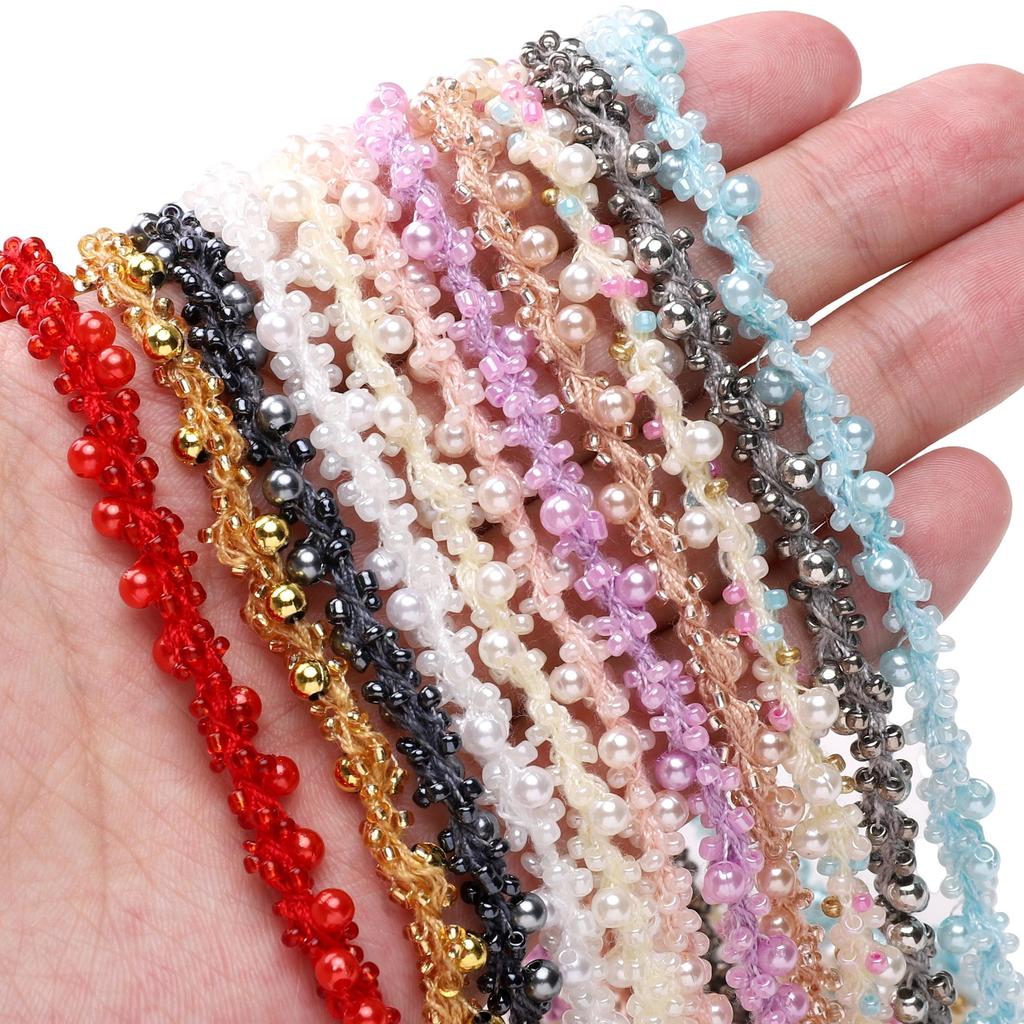 Rice Bead String Polyester Woven Tape For DIY Dresses Sewing Supplies