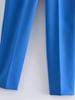 European Style Women's Slim-Fit High-Waisted Yellow Cropped Pants with Waist Belt - Model A8GS317