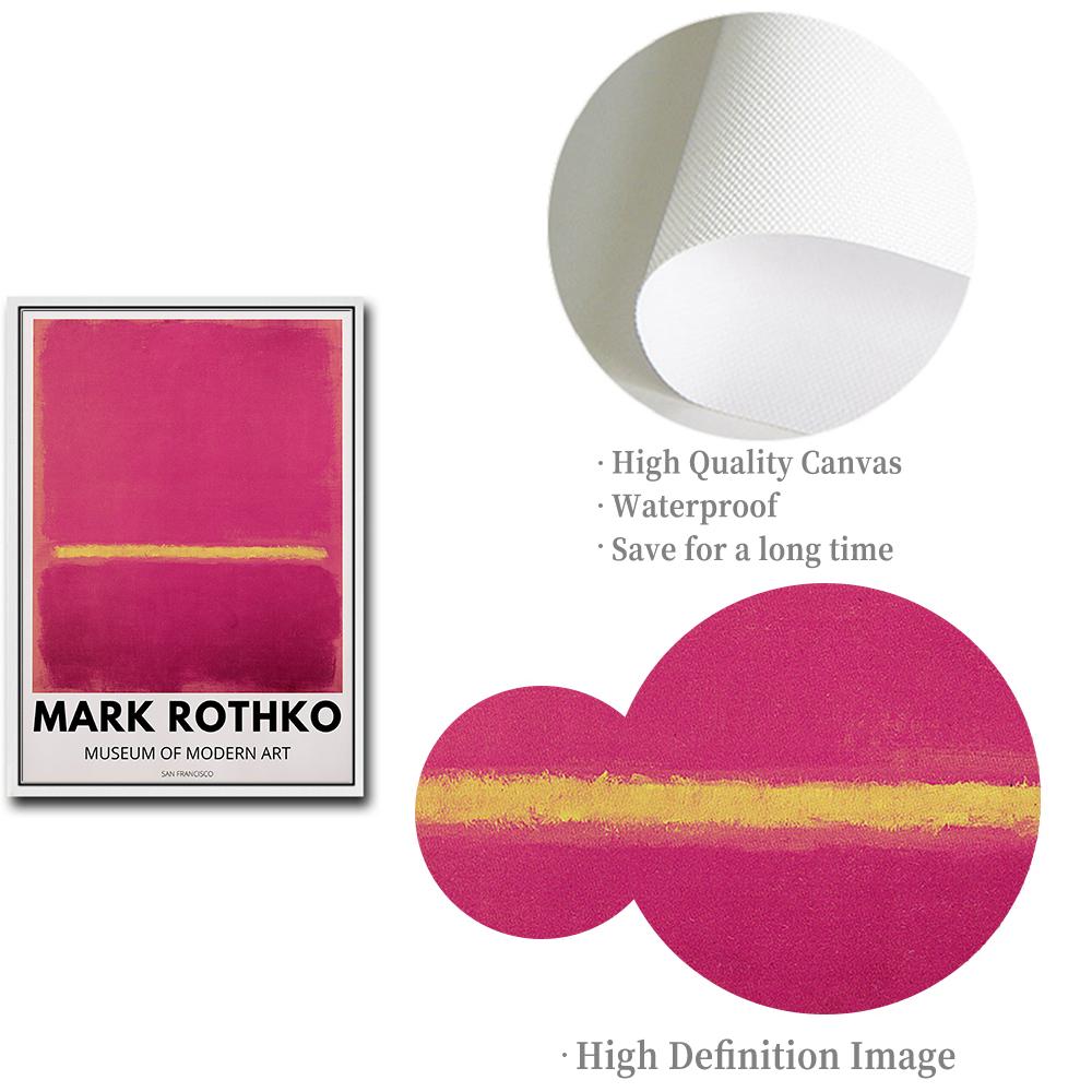 Mark Rothko Exhibition Poster Blue Pink Yellow Art Print Yayoi Kusama Vintage Museum Wall Picture Abstract Painting Home Decor
