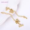 18K Gold Plated 3 Row Clasps with Lobster Extend Chain For Bracelet Necklace Making Findings,DIY Accessories Wholesale