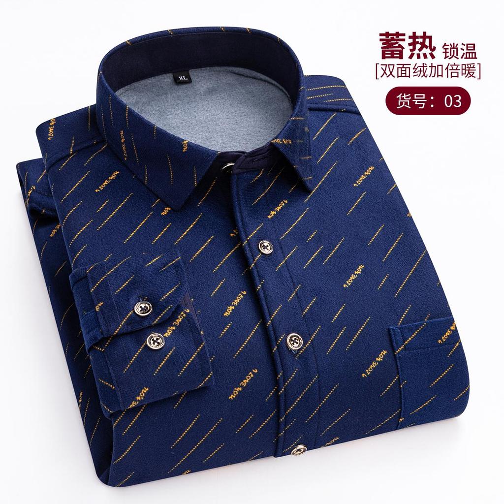 Moda Uomo Calde Camicie a Quadri a Maniche Lunghe Ispessite in Pile Doppio Lato Resistenti al Freddo Taglie Forti Casual Business Camicie a Quadri