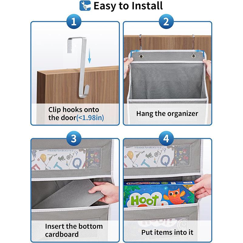 Five-Layer Non-Woven Over-the-Door Large Capacity Hanging Storage Bag for Home or Bedroom