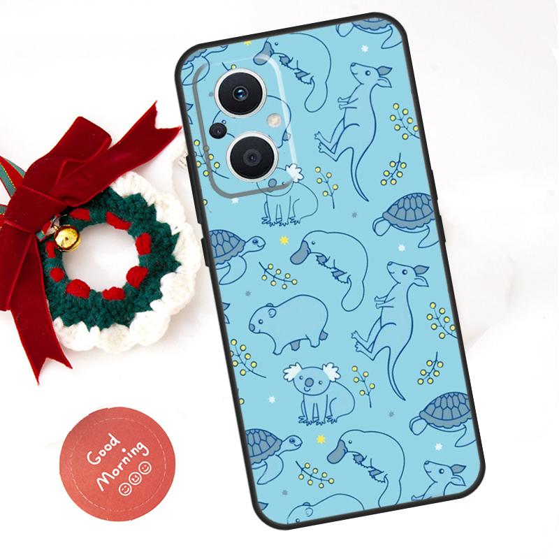 Cute Cartoon Koala Case For OPPO Reno 5Z 4Z 8T 10 11 Pro 11F 5 6 7 8 Lite OPPO Find X6 X5 Pro X2 X3 Neo Cover