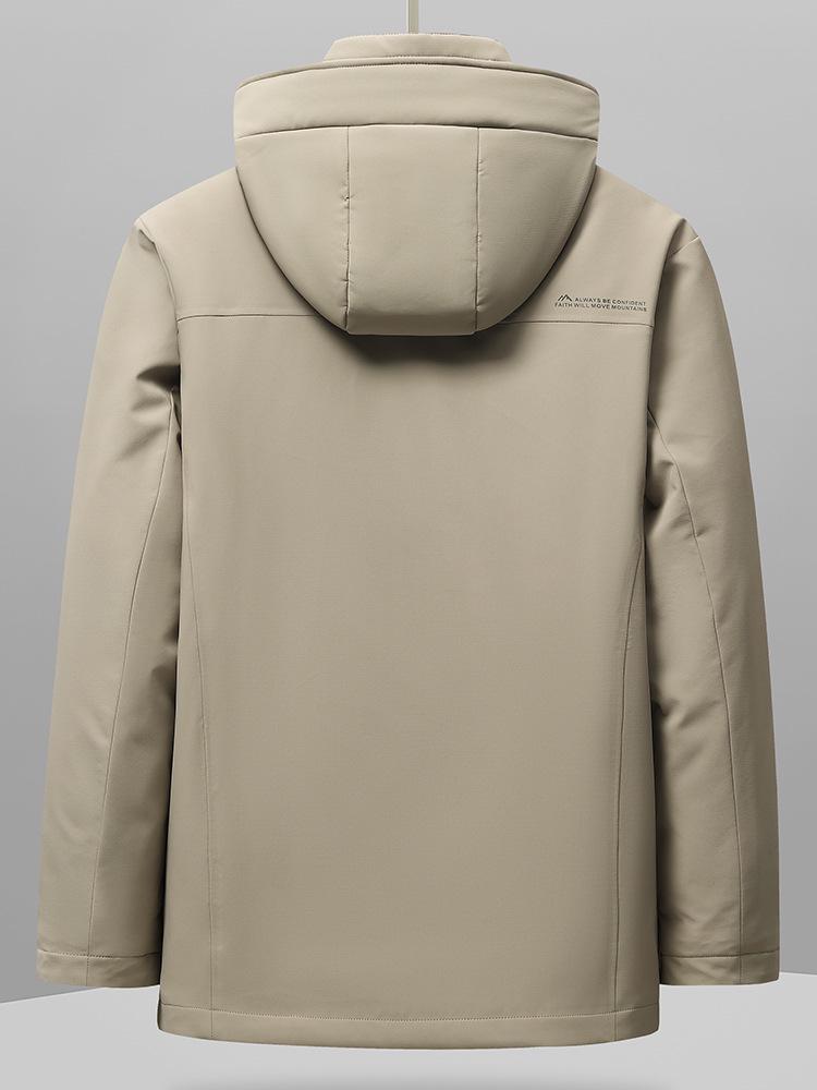 90% White Goose Down Men's Winter Jacket with Detachable Liner - Business Casual, Thickened, Middle-Aged Style