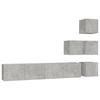 TV Wall Cabinet Concrete Grey Particleboard