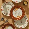 Hera Rabbit Cute Ceramic Bowls And Plates Tableware Household Rice Bowl Large Capacity Binaural Bowl High Value Dessert Plate