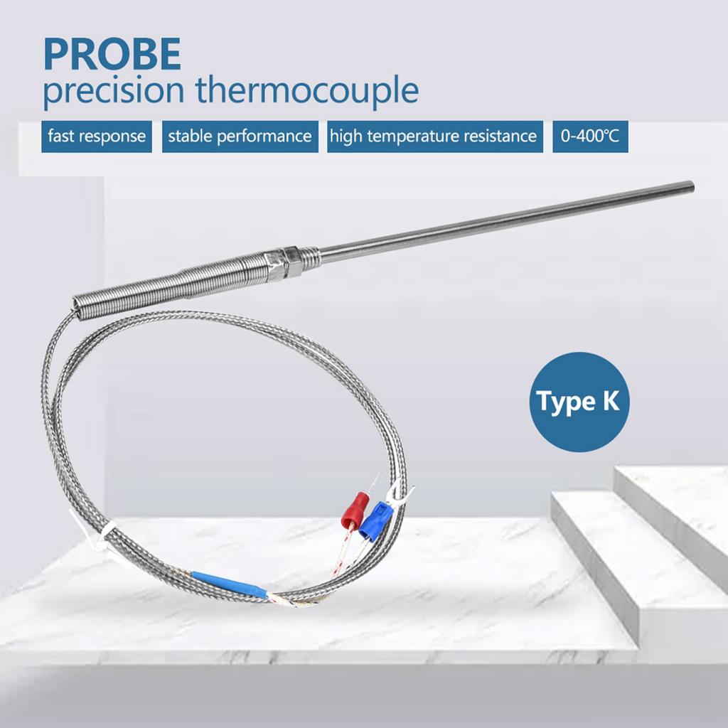 M8 Thread Type K Thermocouple 150mm Probe Temperature Sensor Wire 0-400 celsius (1 m)
