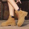 New women's shoes rhubarb boots Martin boots fried street summer and winter season sweet cool British style short boots popular lace-up slim boots