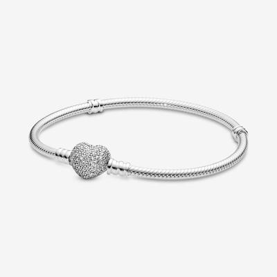 Moments Sparkling Heart Clasp Snake Chain náramek