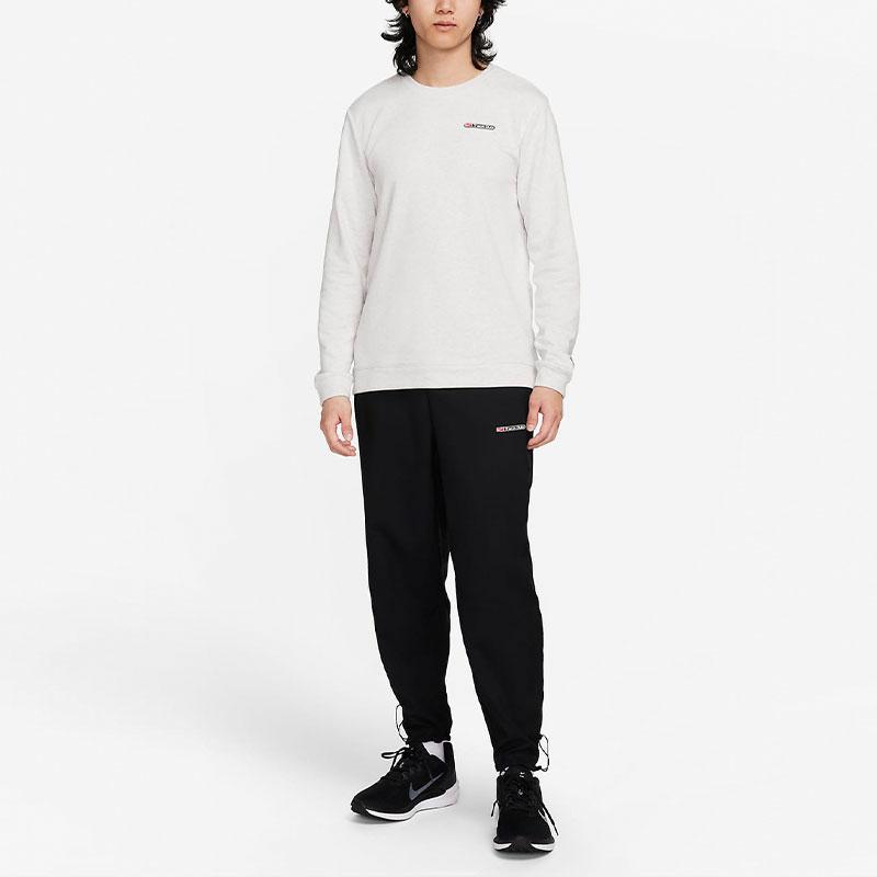 Nike Dri-Fit Track Club Logo Quick-Dry Crew Neck Running Sweatshirt Men Tops Photon-Grey FB5510-025