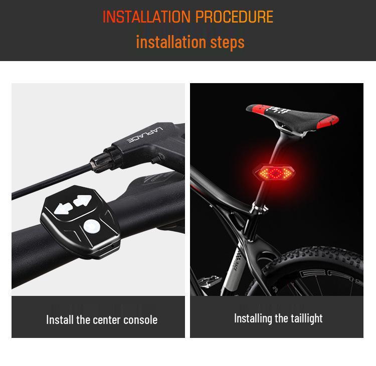 Bicycle LED Taillight with Turn Signal, Horn, Remote Control & USB Charging – Waterproof for Night Riding