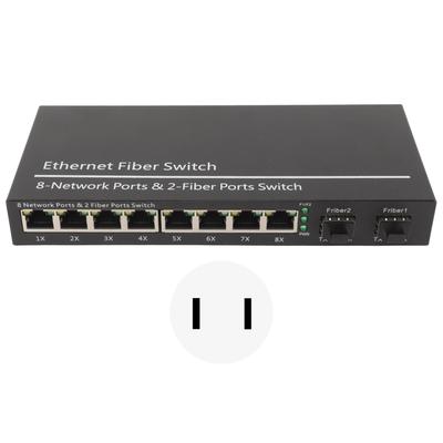 Ethernet Fiber Switch 2 Optical Port 8 Electrical Port Up To 120km RJ45 Port Plug and Play SFP