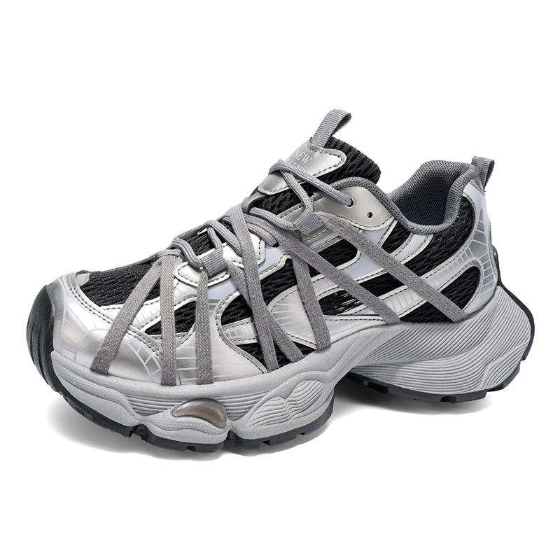 

Европейская станция мужская обувь прямая трансляция летняя сетчатая дышащая повседневная спортивная обувь студенты универсальная толстая подошва увеличивающая рост обувь для папы 44