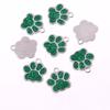 Glitter Drip Oil Cat & Dog Paw Pendant Necklace - 2 Styles, 6 Colors, 16x17mm
