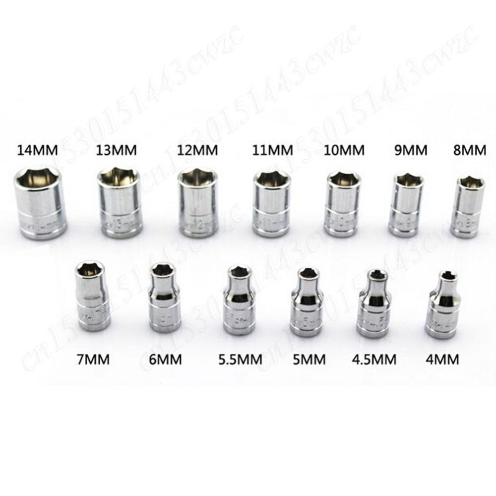 46pcs Drive Socket Set Wrench Set 1/4 inch Ratchet Wrench Set Car Repair Tool Kit Hardware Mechanic Tool Kit Hand Tools Set