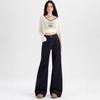 Women's High Waist Wide Leg Straight Jeans Non Stretch Dark Denim Trousers Vintage Washed Warm Fleece Lined Casual Japanese Korean Style Fall Bottoms