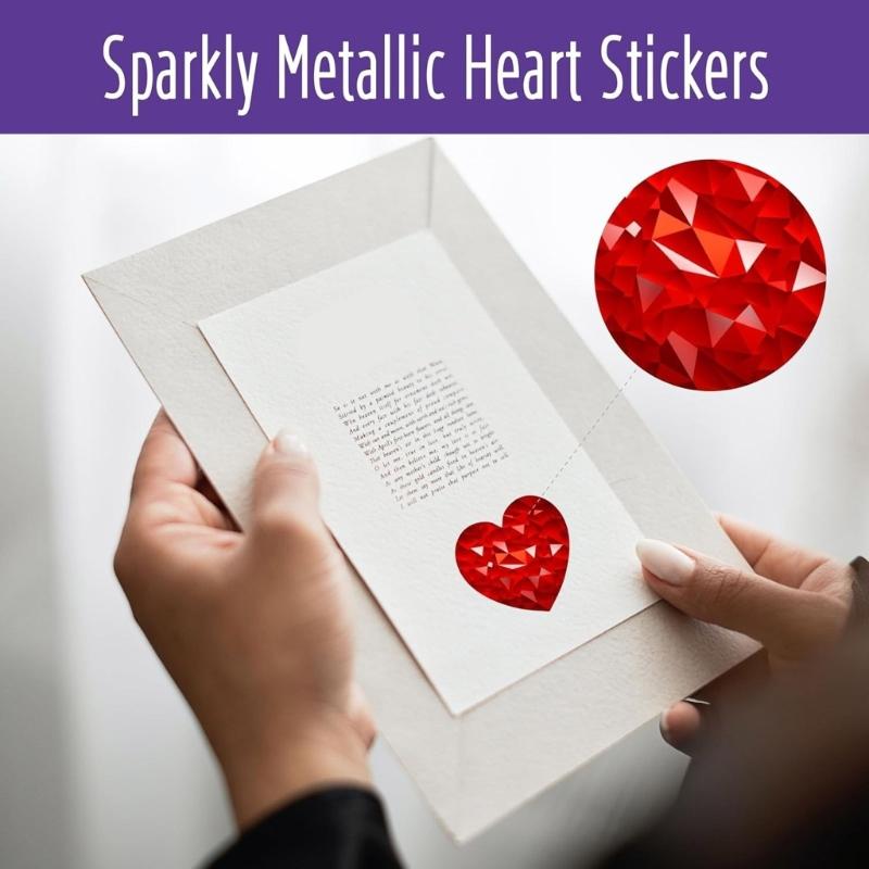 Heart Sticker Self-Adhesive Stationery Labels Sticker Valentine's Day Sticker Decorative Sticker for Craft Enthusiasts