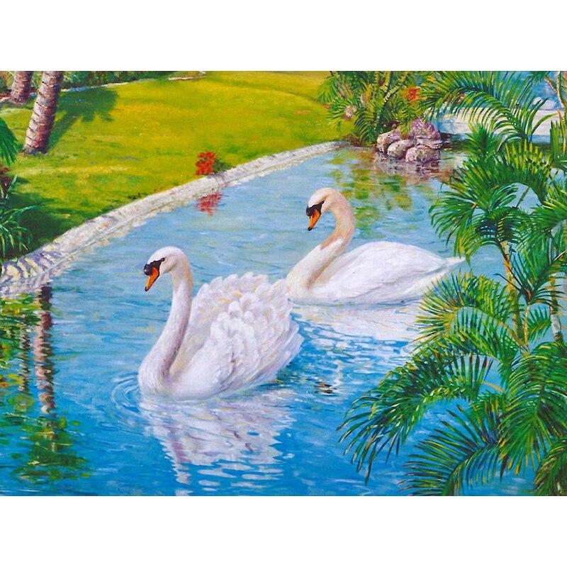 Neue 5D DIY Diamant Malerei Schwan See Diamant Stickerei Tier Kreuz Stich Volle Runde Bohrer Handwerk Kunst Wohnkultur Geschenk