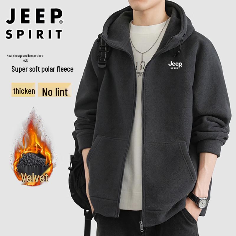 JEEP SPIRIT Men s Fleece Lined Hooded Jacket 2XL