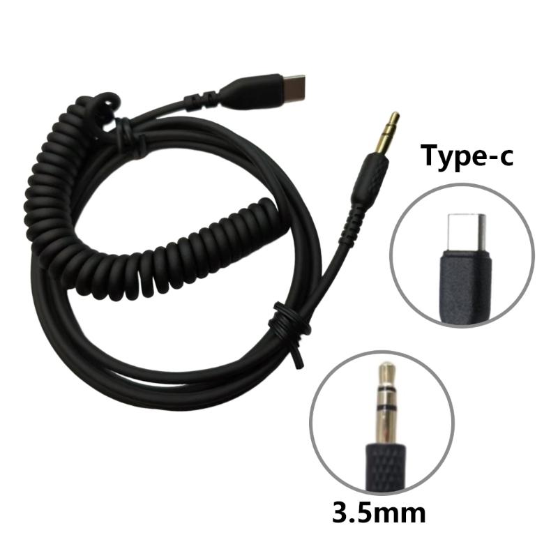 Type C To 3.5mm Cable For Major 1 2 3/1000XM1/2/3/4/5 Headphone Wire Gold Plated Connector Stretchable Cord 1.3-2meter