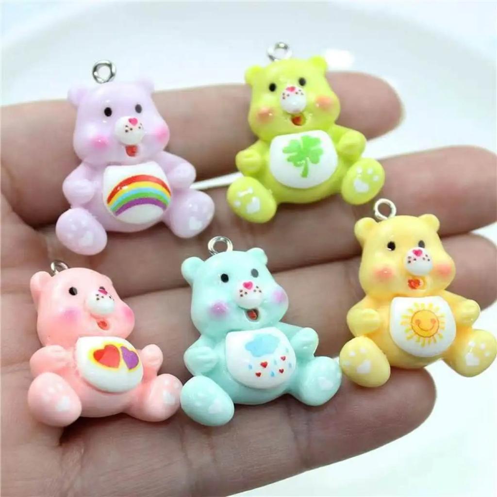10pcs 3D Resin Cartoon Charms Bear Shape Charms Pendant For DIY Necklaces Earrings Bracelets Keychain Jewelry Making Findings