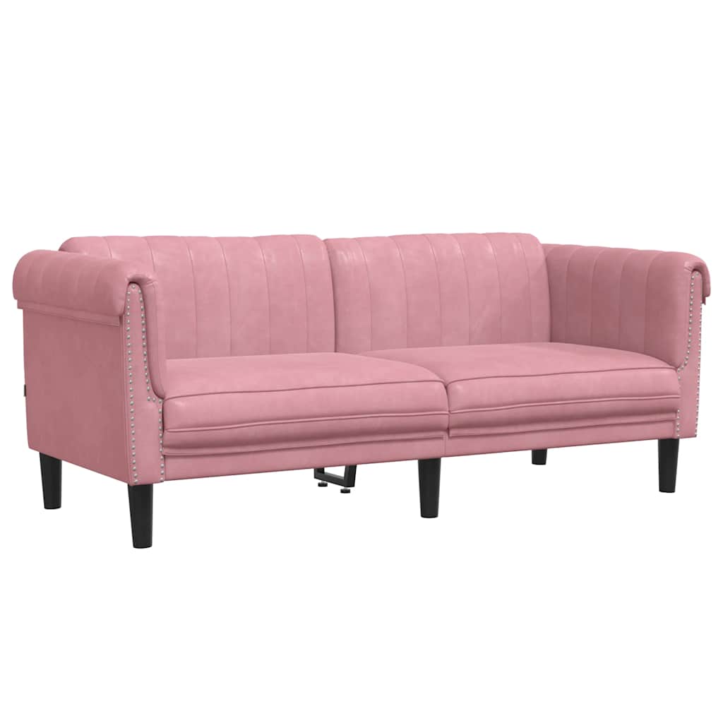 2 Piece Sofa Set in Pink Velvet